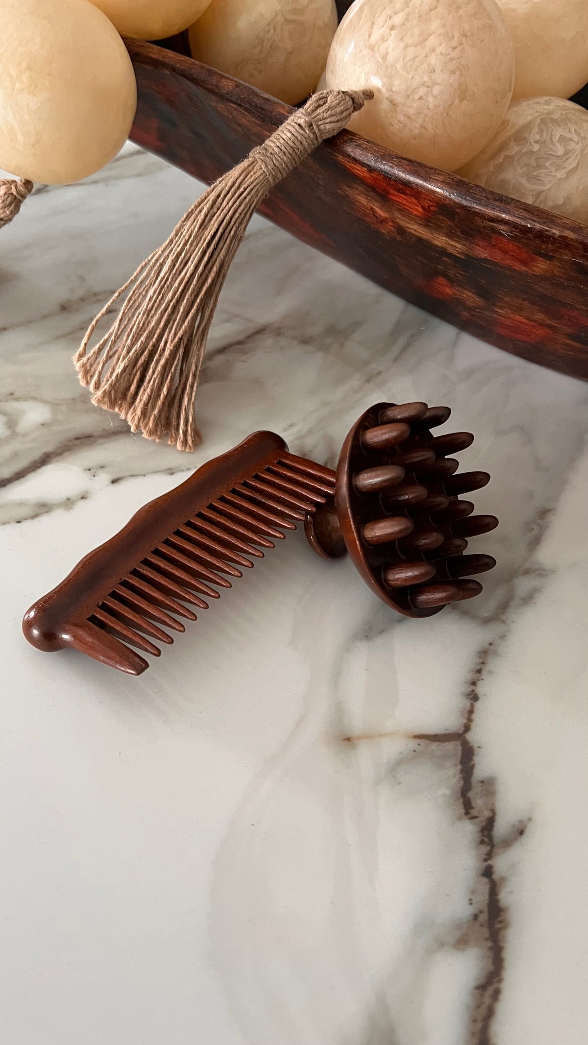 Lumi Stahr Wooden Comb & Scalp Massager Set